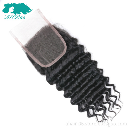 wholesale brazilian hair with closure kinky curly raw russian hair bulk lace closure 4*4
